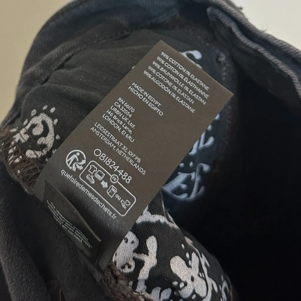 FREE PEOPLE Beacon Mid-Rise Slim Crop Jeans in Black Quartz Size US 25 - Image 10