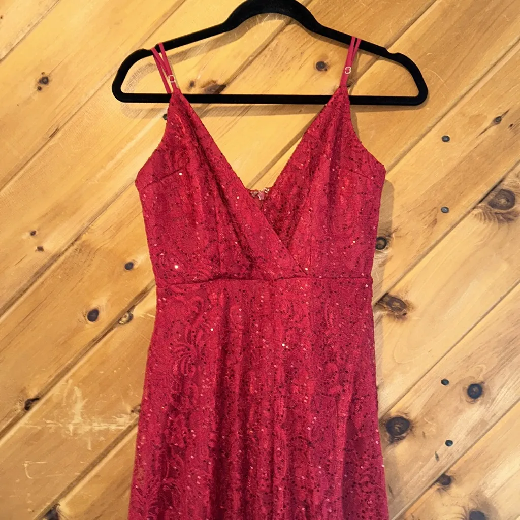Lulus Endless Enchantment Red Sequin Lace Maxi Dress - Image 6