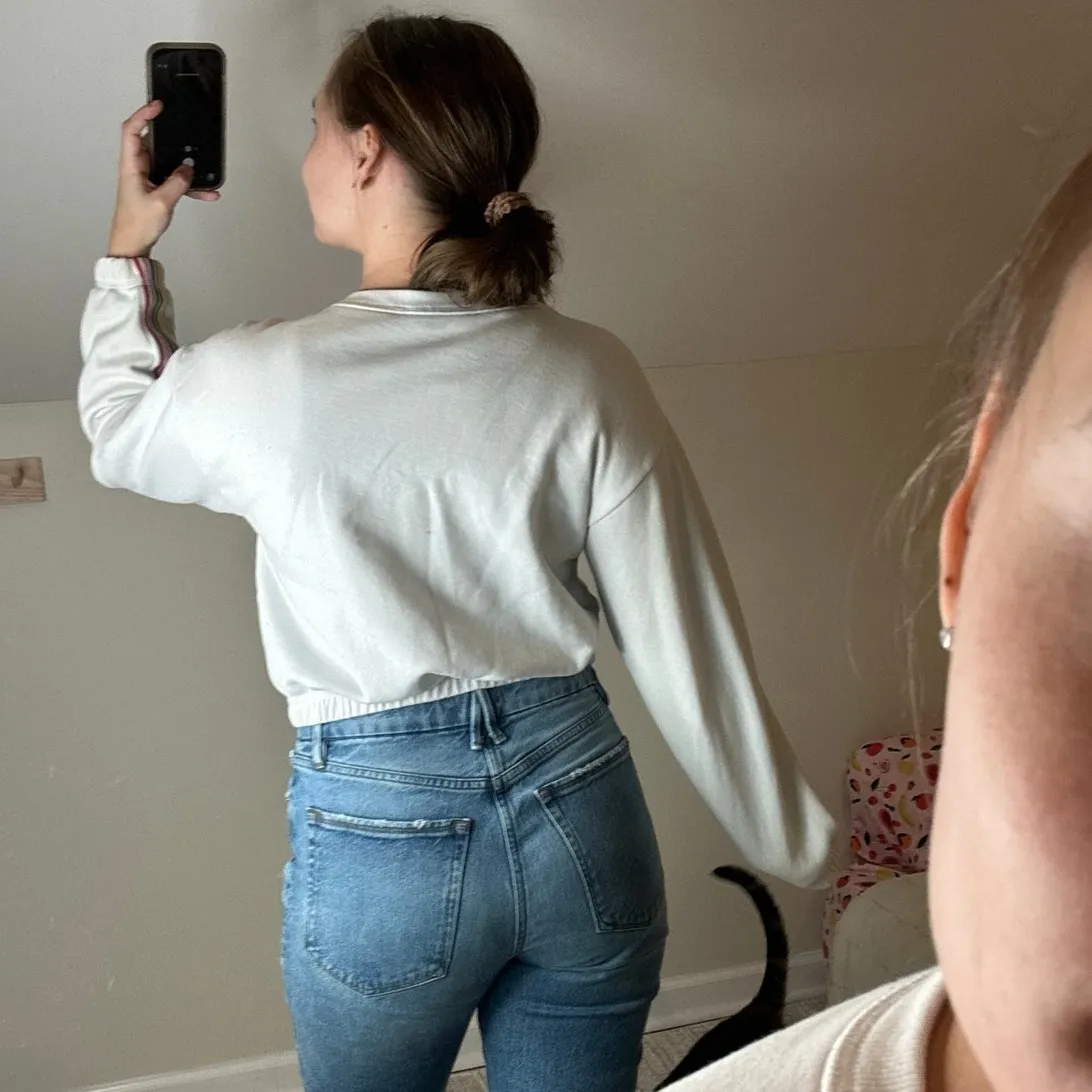 Abercrombie: Rainbow Striped Cropped Sweatshirt - Image 2