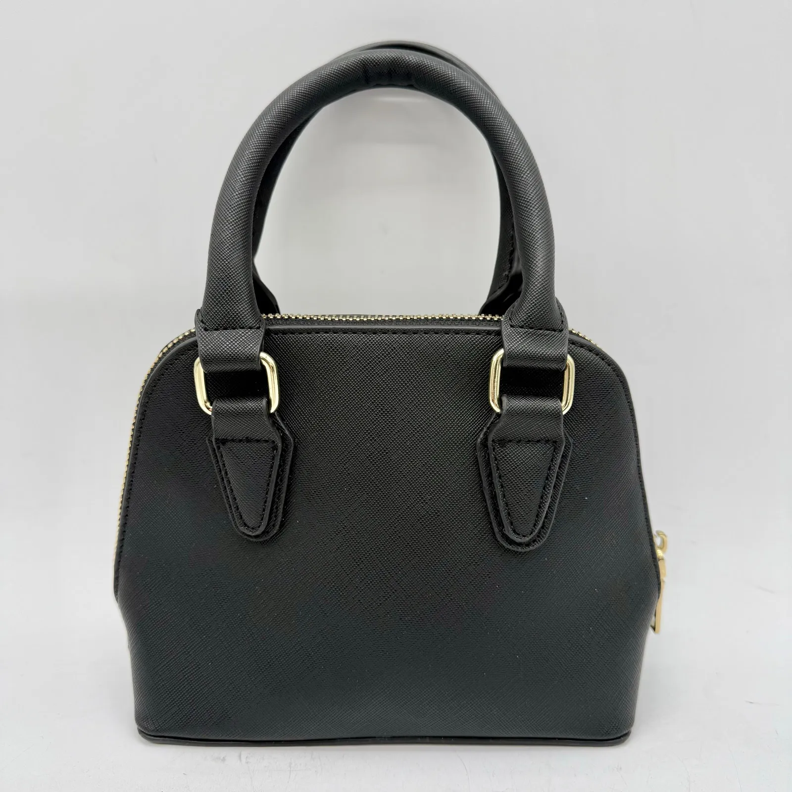 Steve Madden Black Mini Top Handle Bag Gold Hardware - Image 5