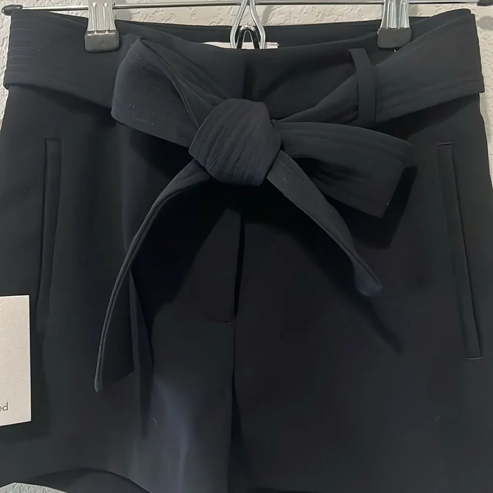 WILFRED (NWT) Black Tie Front Dress Shorts, Size 0 - Image 2