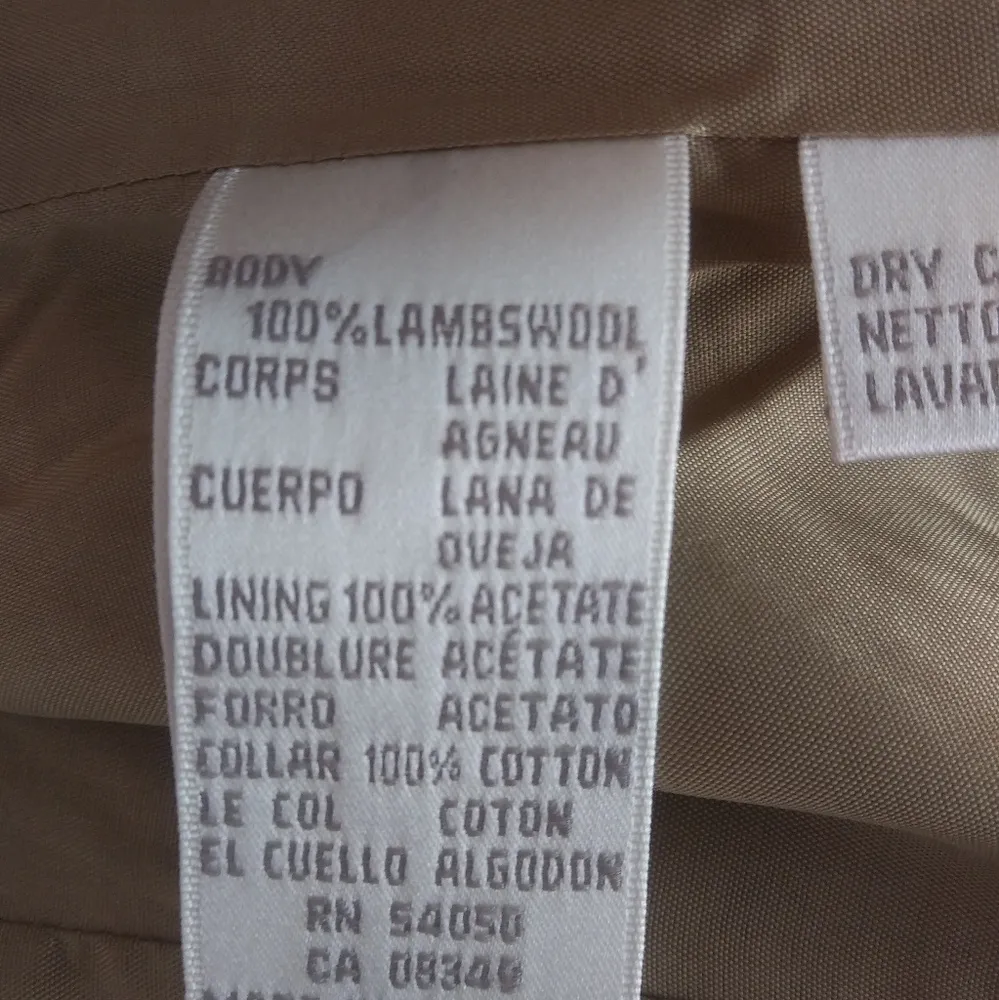 Jones NY 10 Gold Black Plaid Lambs Wool Coat Jacket - Image 2