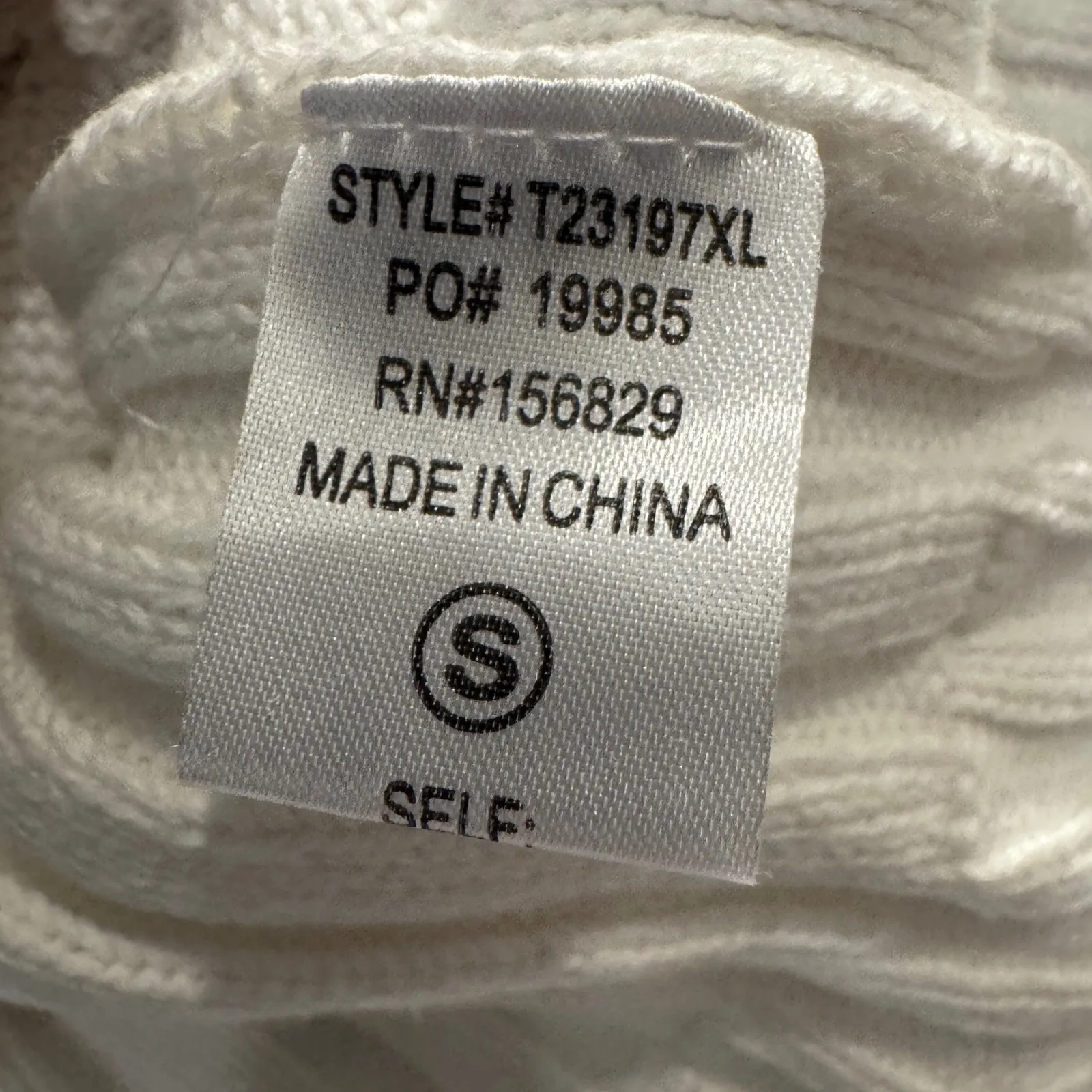 White Birch Oversized Chunky Lace Detail V-Neck White Knit Sweater Women's Small - Image 4