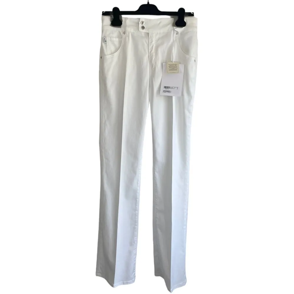 Love Moschino Gabardine Stretch 30‎ Flare Trousers White Pants - Image 6