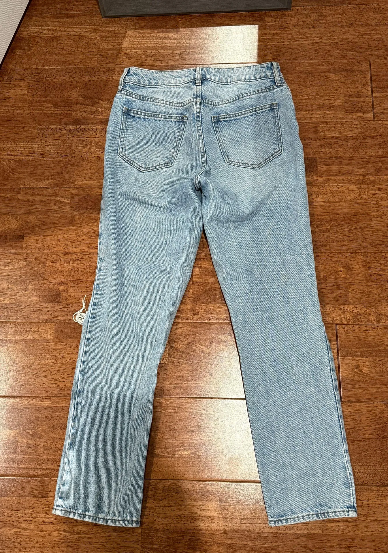 Eco Light Blue Distressed Mom Jeans - Image 3