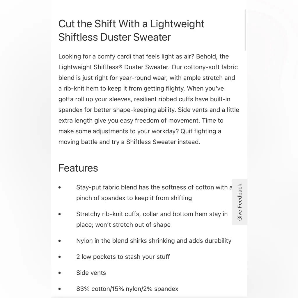 Duluth Trading Cardigan Shiftless Duster Sweater Long Pockets Open Front Small Orange - Image 3