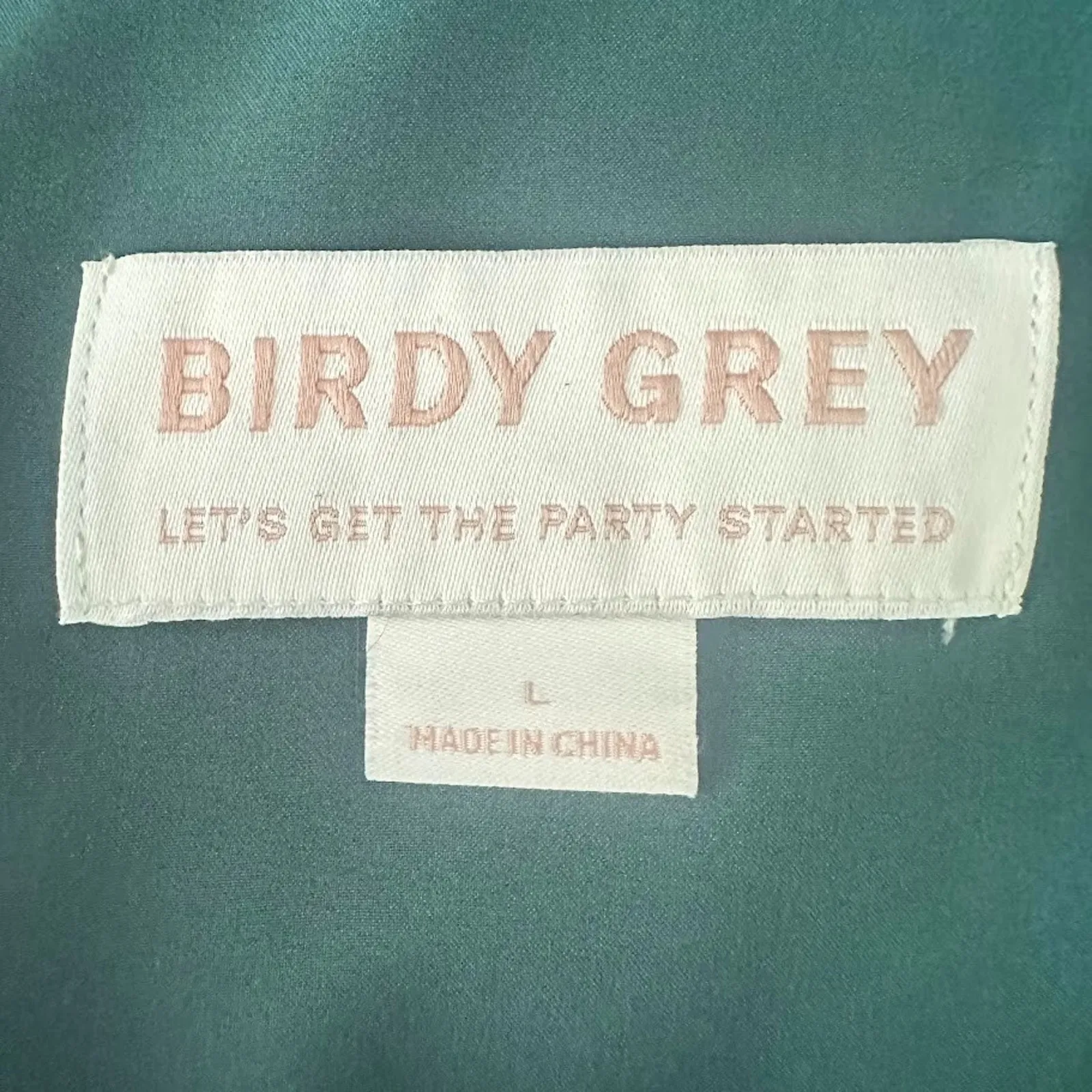 Birdy Grey Satin One Shoulder Maxi Kira Dress L Front Slit Emerald Green Formal - Image 8