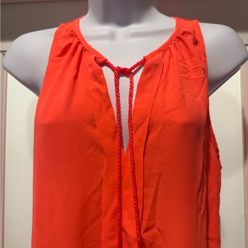 NWT Meraki Neon Orange Tassel Sleeveless Top Size S Festival Beach Summer - Image 2