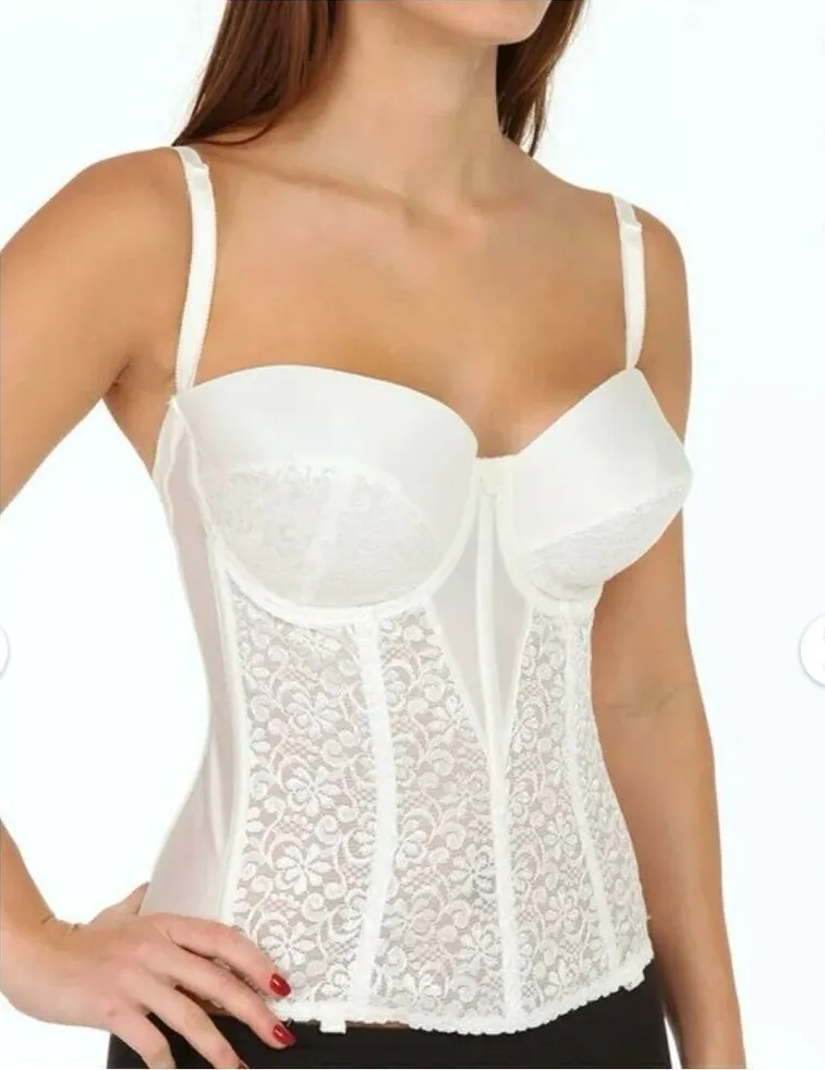 Carnival Style 437 Full Figure Tuxedo Torsolette Bra (White 40DD) there are no s White Size undefined - Image 1