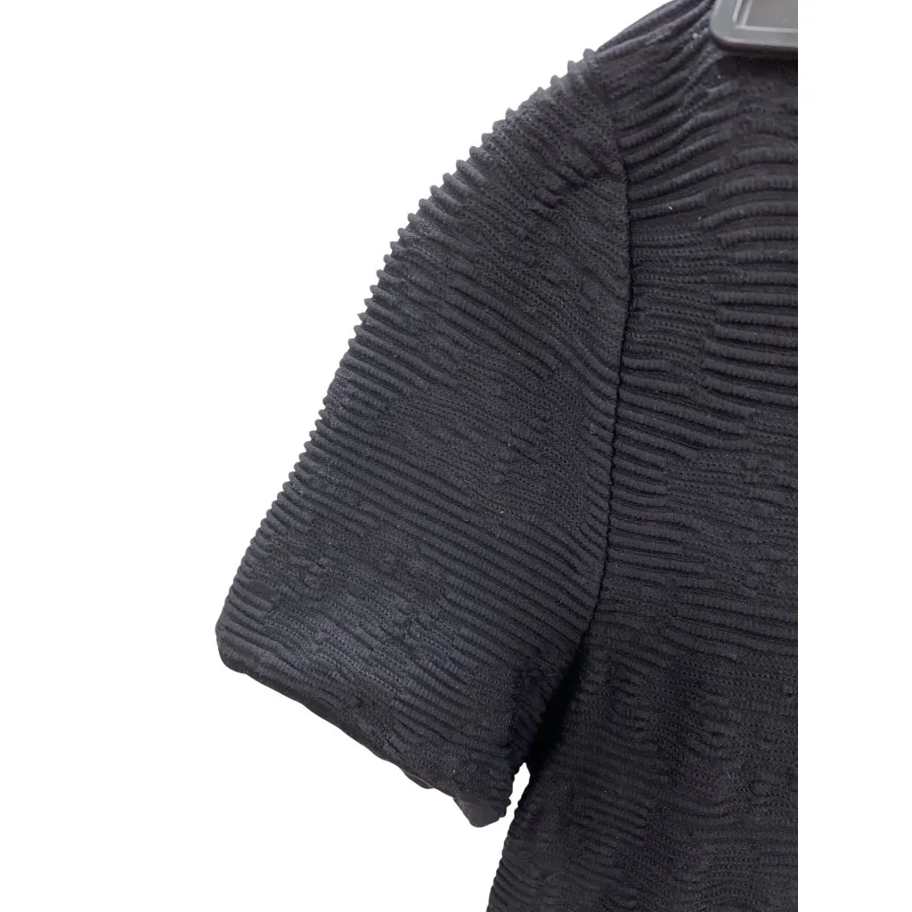 Armani Collezioni Womens Black Textured Blouse Shirt Size 2 SKU 8472 - Image 2