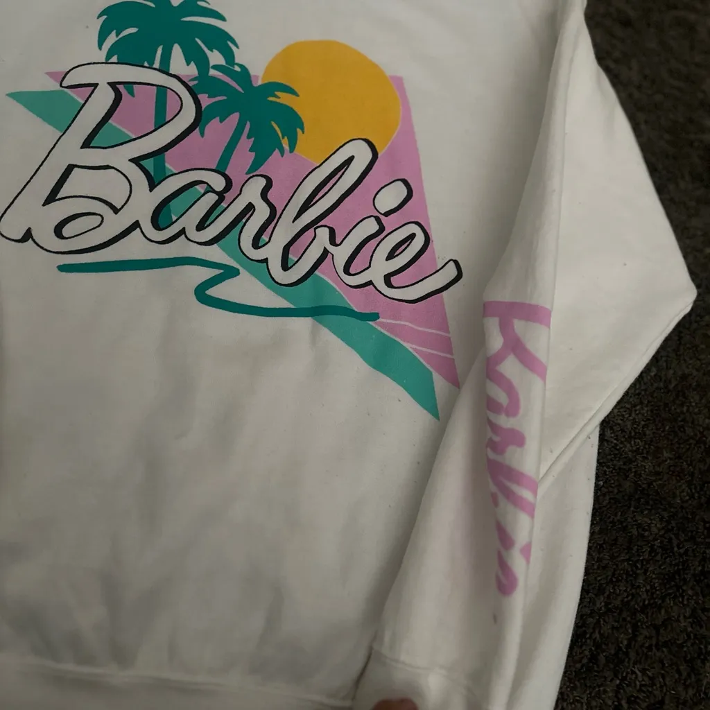 Barbie White Sweatshirt 0085 Size M - Image 2