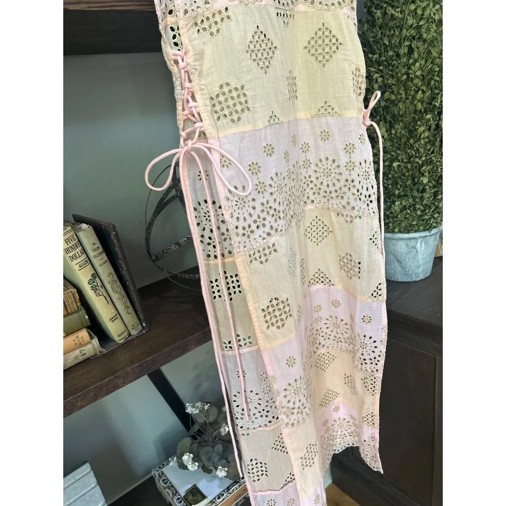 PQ Swim Joy Eyelet Lace Cotton Tunic Beach Cover Up Namaste Womens Size XS/S Pink - Image 9