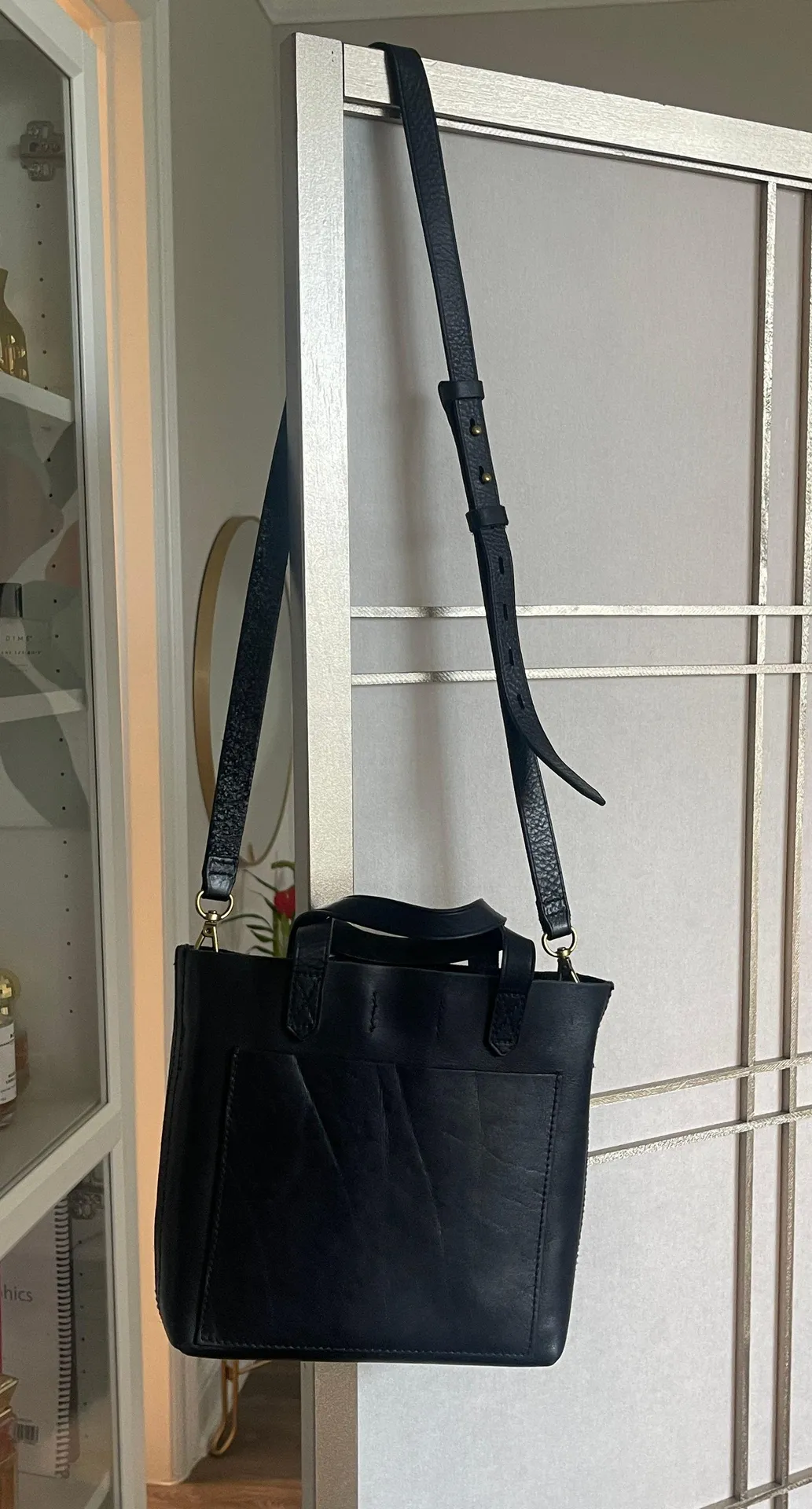 small transport leather black bag - Image 10