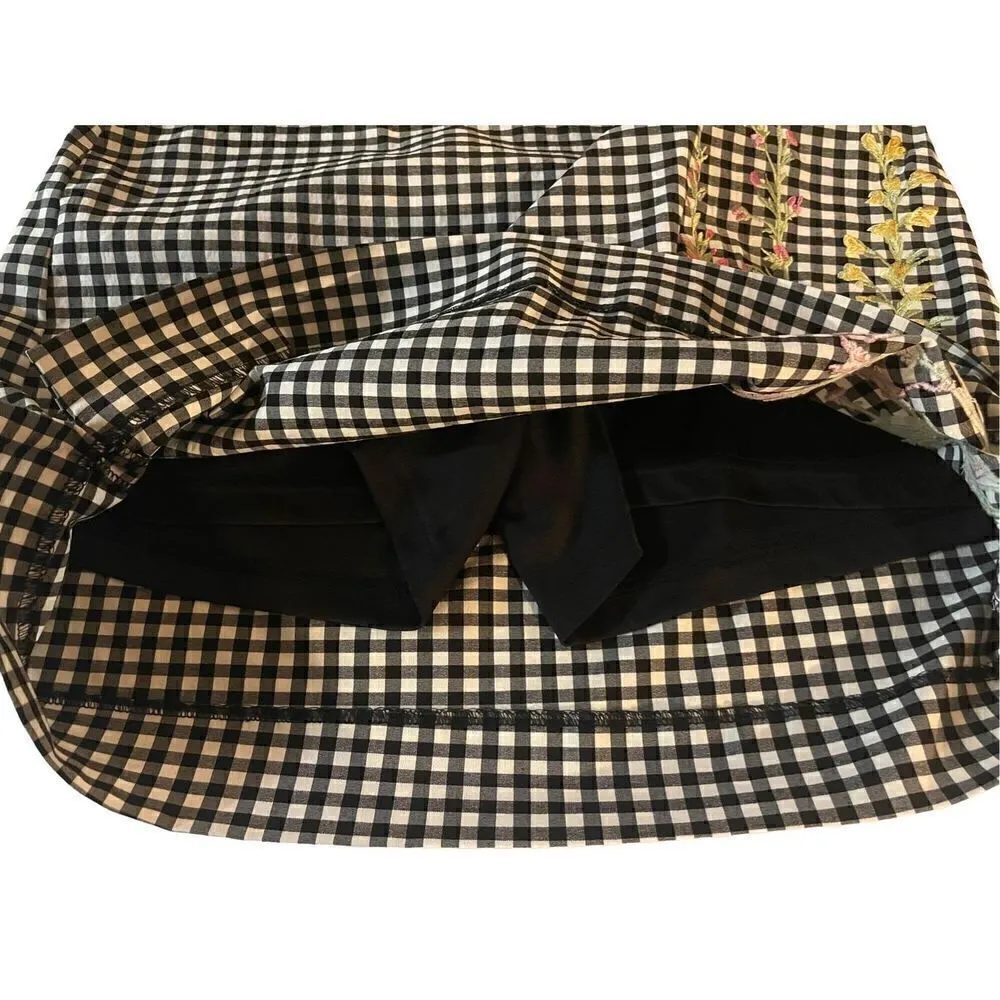 Charter Club Women' A-Line Skort Skirt Shorts Checkered Stretch Black Size 6 - Image 4