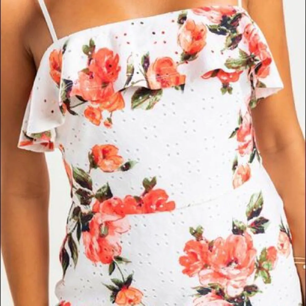 ✨ Arlette Eyelet Floral Mini Dress✨ Orange Size XL - Image 4