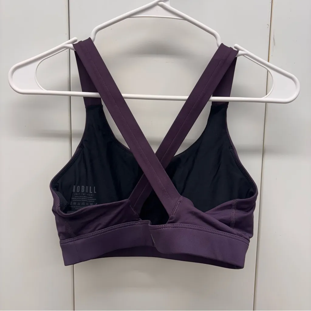 No Bull Athletic Sports Bra Criss Cross Purple Womens Medium - Image 3