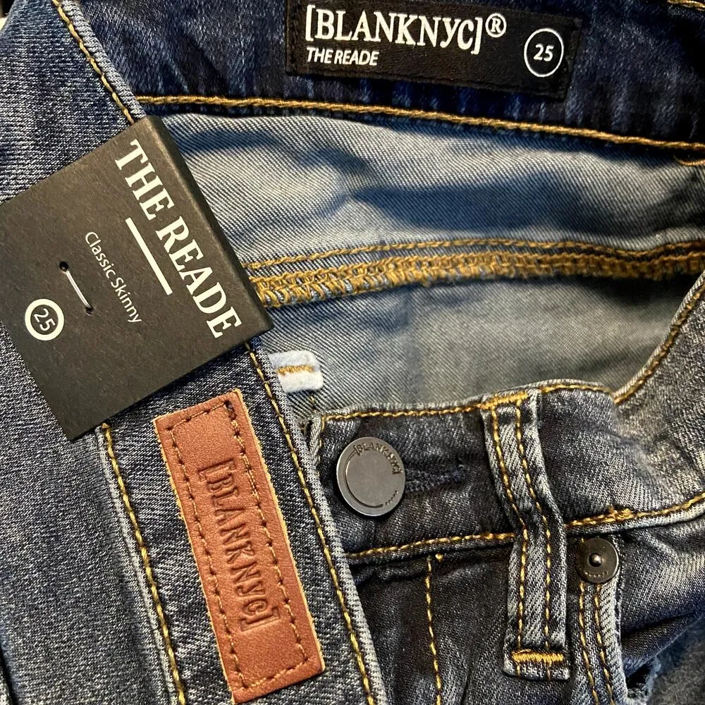 Blank NYC The Reade Classic Straight Crop Medium Wash NWT 25" - Image 4