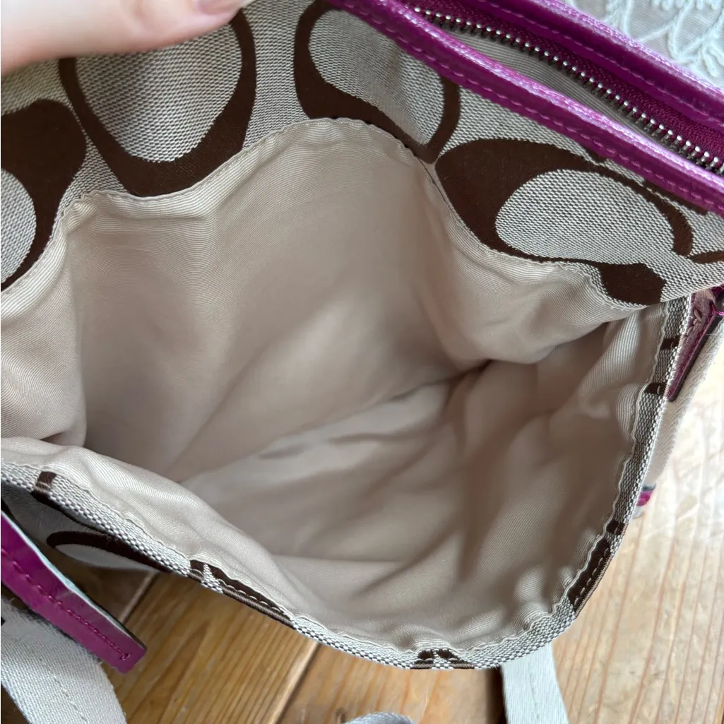 Coach F21905 Signature Pink Stripe Crossbody Bag - Image 5