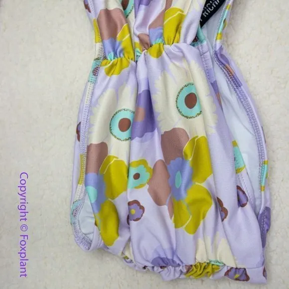 New! Set! Beth Richards Delrey Bikini Top and bottom, 70’s floral bikini, M Purple Size M - Image 9