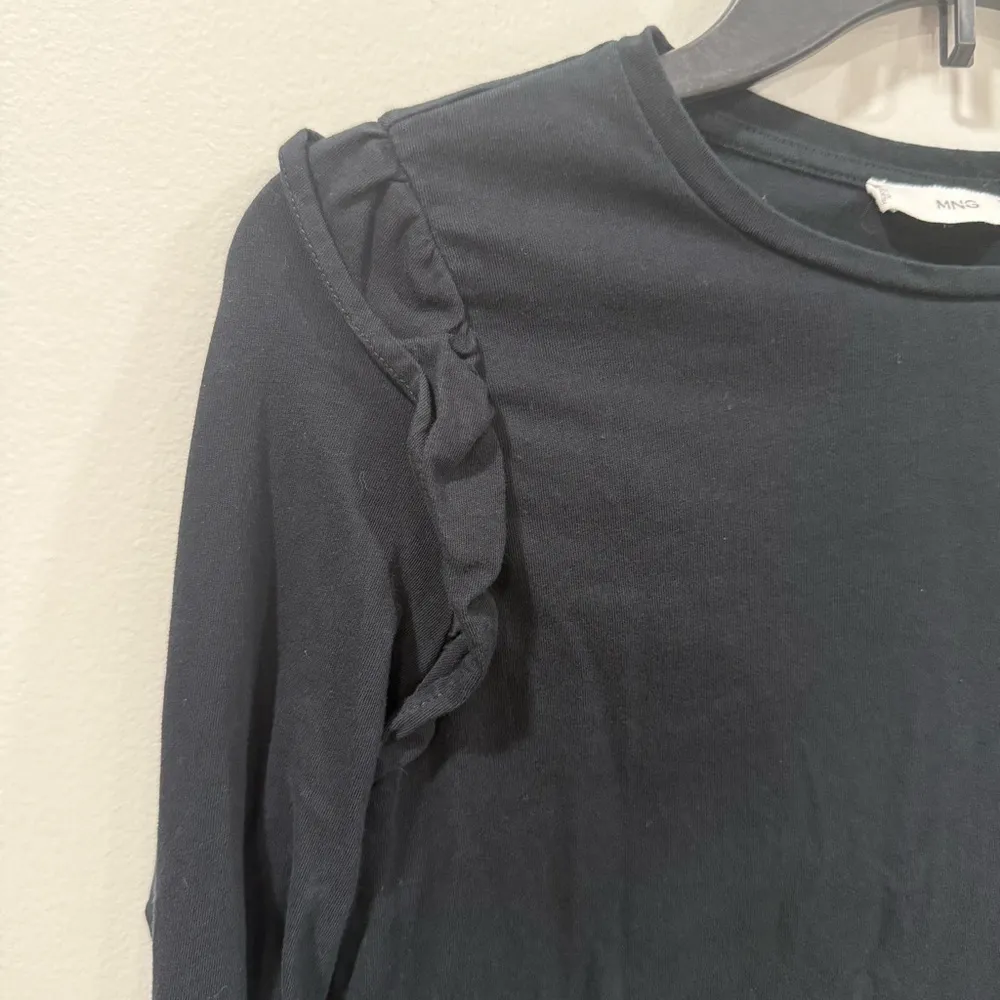 Mango Black Long Sleeve Top Size Medium EUC - Image 5