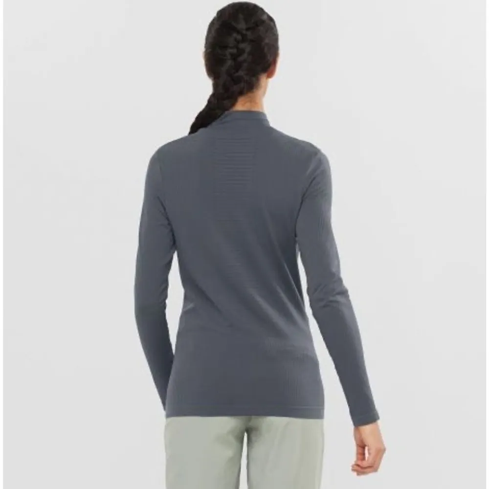 Salomon Essential Warm Top Base Layer Mock Neck Long Sleeve Size Large NEW - Image 2