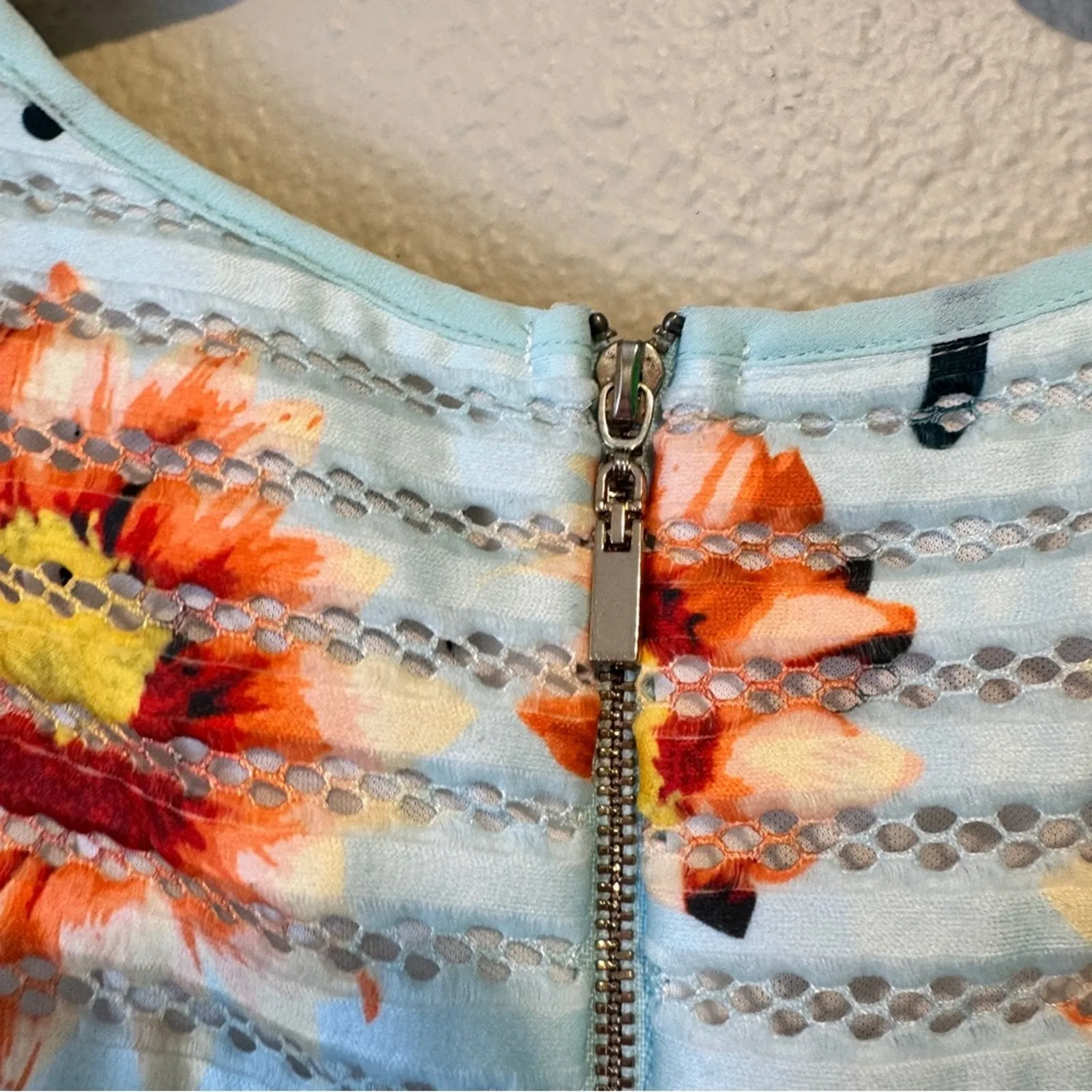 Romeo & Juliet Couture Blue Floral Striped Fit & Flare Dress Womens S Sleeveless - Image 11