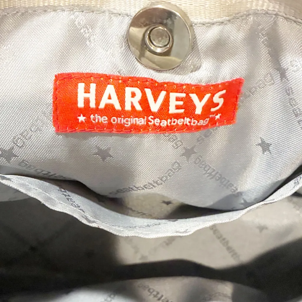 Harveys Seatbelt Beige Tote Shoulder Bag Champagne Color Woven - Image 4