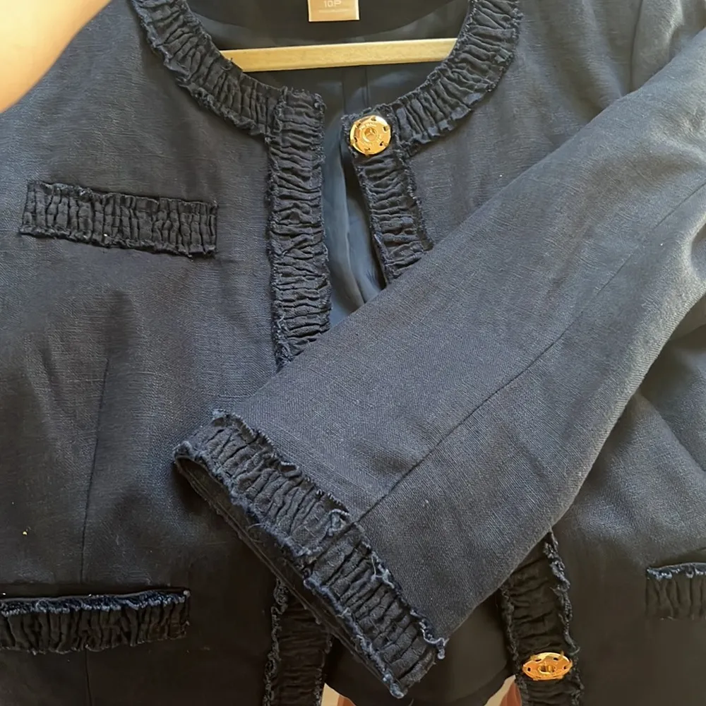 Michael Kors | Linen Blazer 10P Navy Blue - Image 7