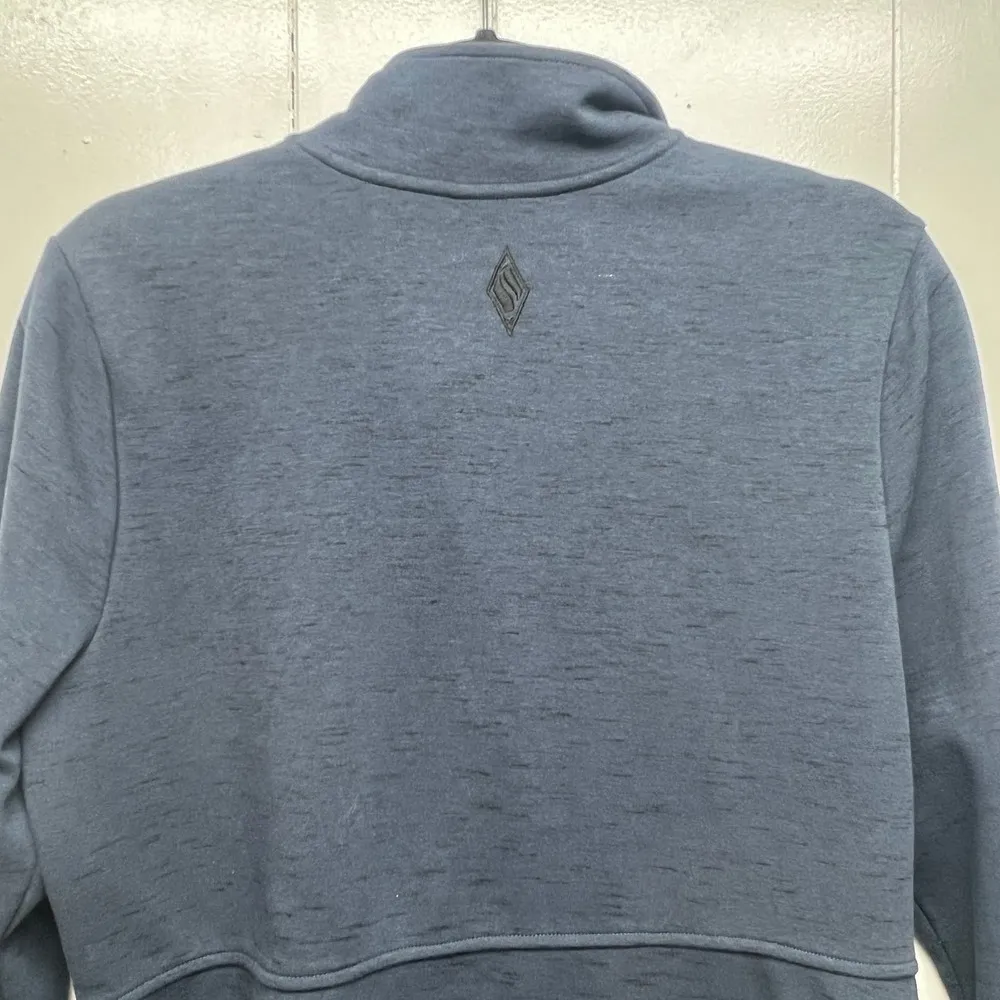 Skechers Full Zip Space Dye Navy Blue Womens Activewear Sweatshirt Size Large - Image 8