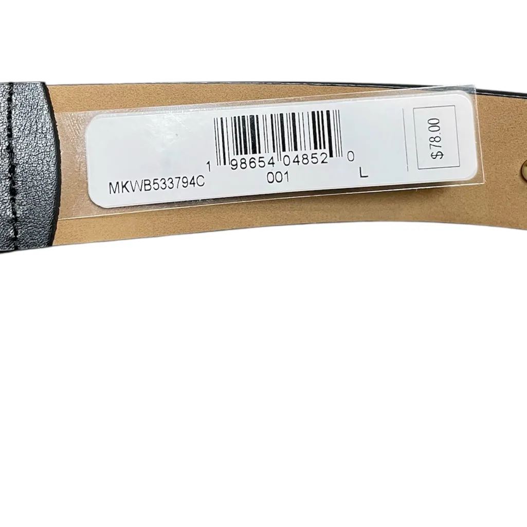 Michael Kors Studded Black & Gold Leather Belt - 33.25-39.25” Length $78 New - Image 6