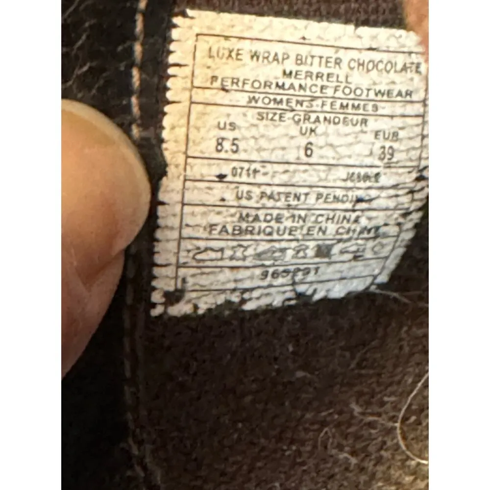 Merrell Luxe Wrap Chocolate Leather Studded Clog western Shoes size 8.5 - Image 13