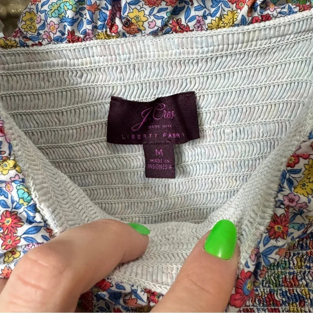 J.CREW x Liberty London Smocked Ruffle Top Favourite Flowers print tank blouse - Image 3