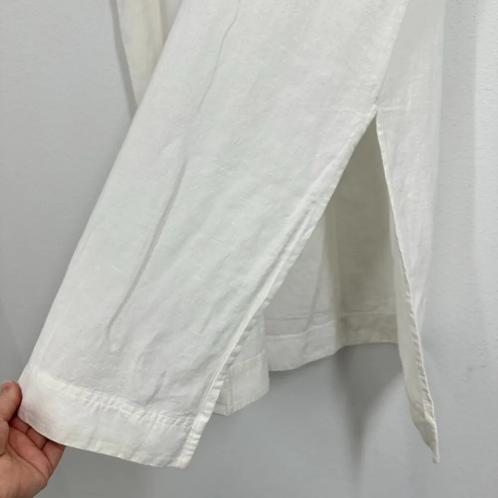 Chico's Women's Size XL 100% Linen White Collared Tunic Dress Lightweight Casual - Image 6