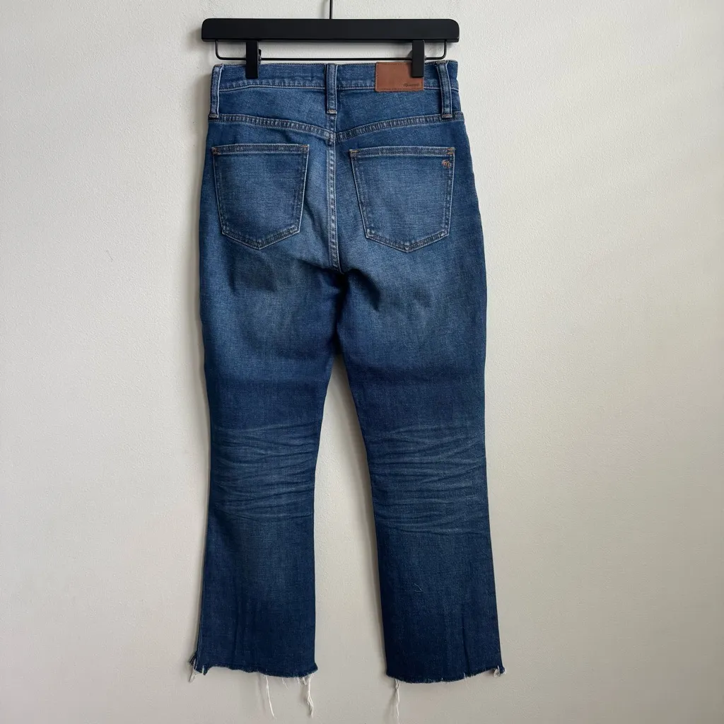 Madewell Cali Demi Boot Raw Hem Patchwork Jeans 26 - Image 9