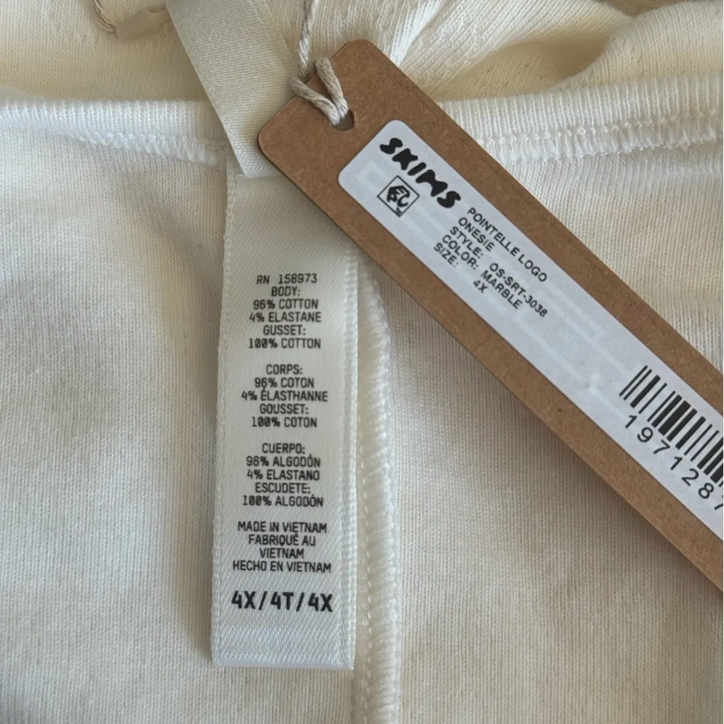 NWT Skims Pointelle Logo Onesie 4X - Image 7