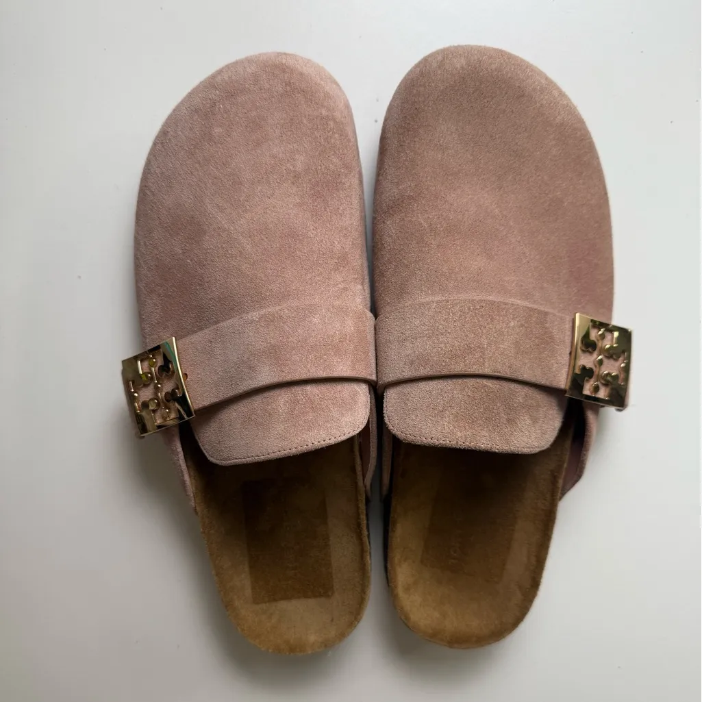 Tory Burch Mellow Suede Mules 7 Pink - Image 3