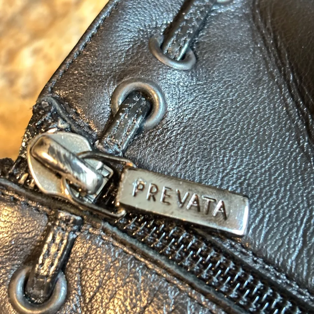 PREVATA Black Soft Leather Short Ankle High Heel Side Zip Boots Booties 7.5 - Image 9