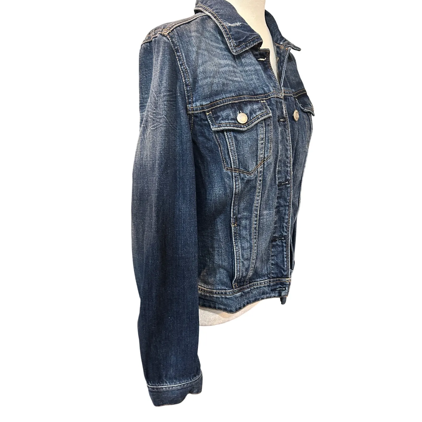 Denim‎ Jacket Womens Blue Jean Classic Casual Layering Essential Staple Size M - Image 3