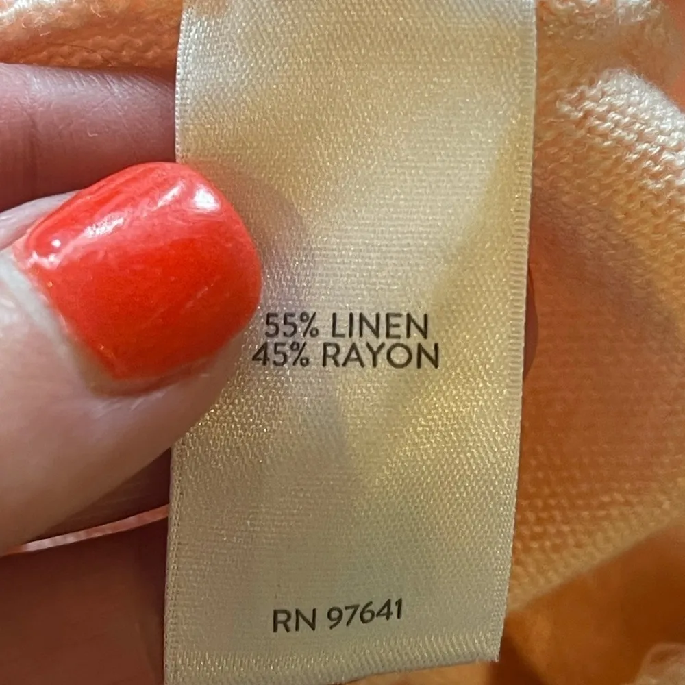 J. Jill Light Pink Linen Blend Fringe Bottom Tank‎ Size XS - Image 9