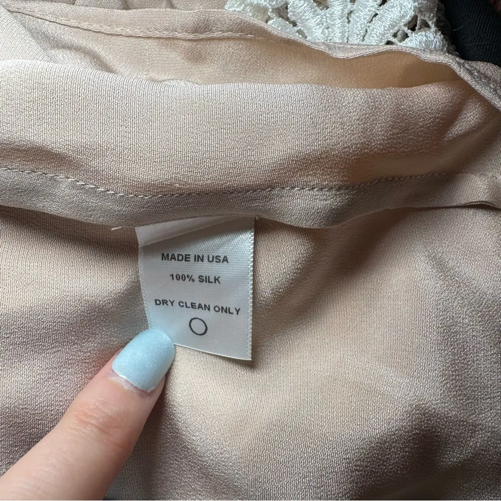 Stone Cold Fox Strapless Beige Dress‎ with White Lace - Image 5