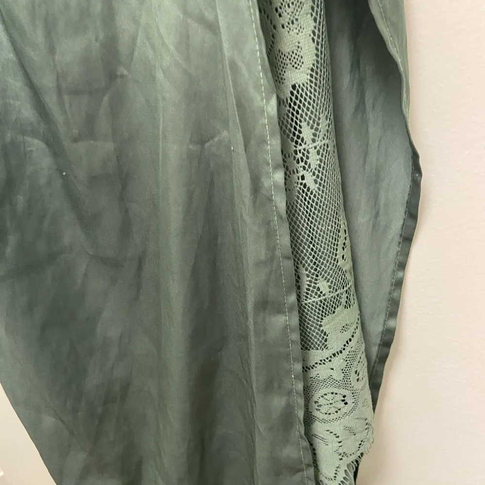 Cider green strap‎ slip dress with lace under skirt size medium cocktail - Image 3