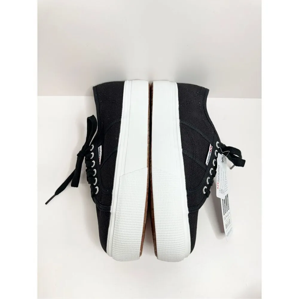 Superga Sneakers Classic Black Canvas Mens Size 8 Lace Up Fashion Shoes NEW - Image 10