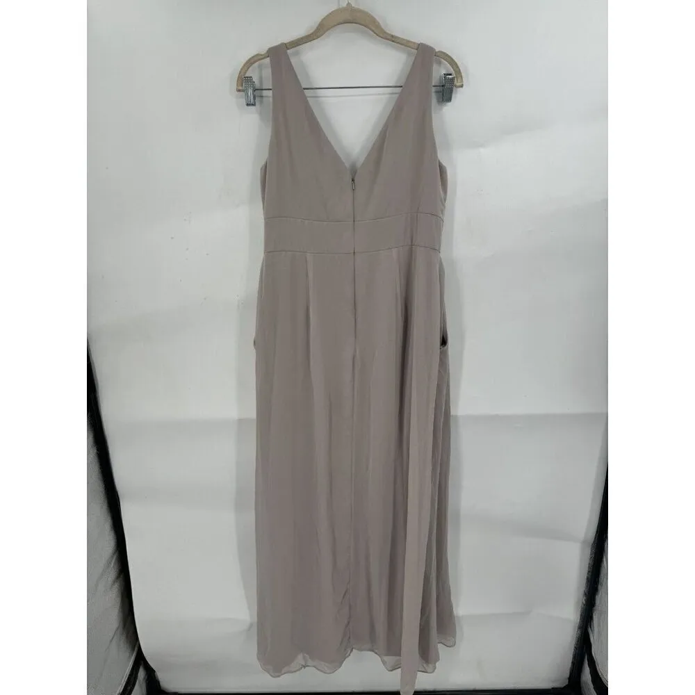 After Six‎ Bridesmaid Dress Women 12 Taupe Maxi Wedding Guest Elegant Has Flaws - Image 2