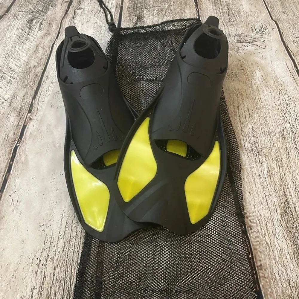 New!! Unisex swim fins size black/yellow, Size XS Black - Image 6