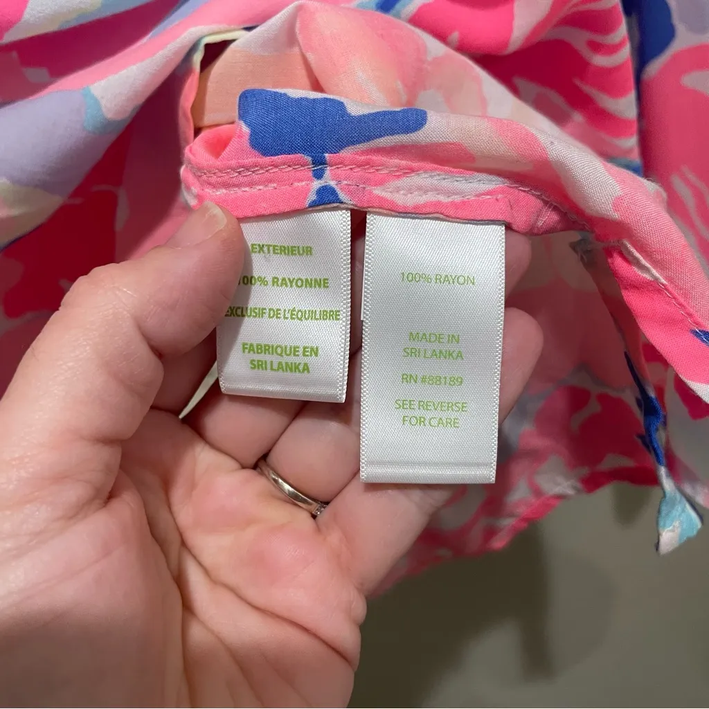 Lilly Pulitzer Willa Top Multicolor Floral Print Women’s Size XS - Image 9