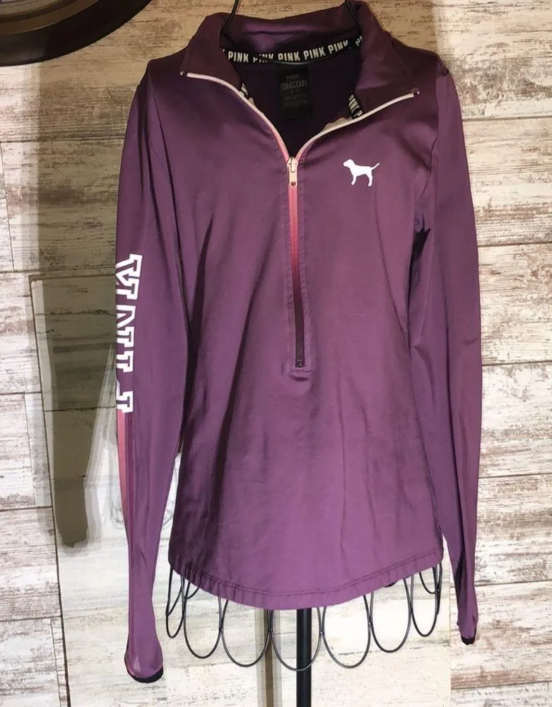 Victoria’s Secret PINK quarter zip sweatshirt ultimate size small purple workout - Image 2