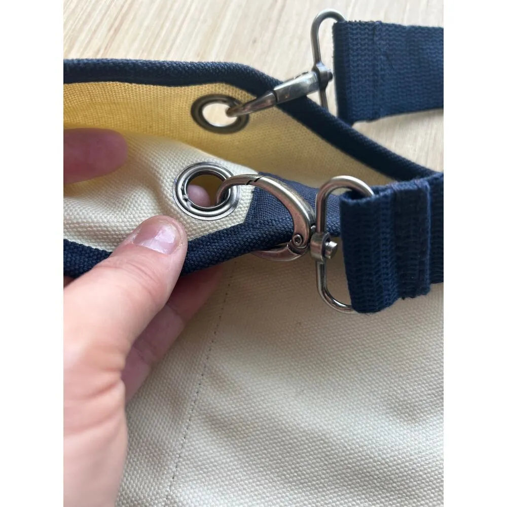 Canvas Crew by Thirty One Tote Bag Natural Navy Blue - Image 7