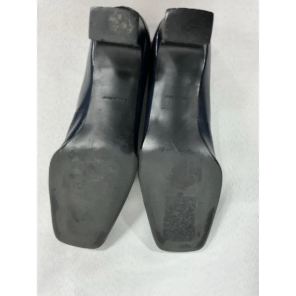 Womans Naturilizer Slipon Pumps 8 M Navy Block Heel Square Toe Blue - Image 8