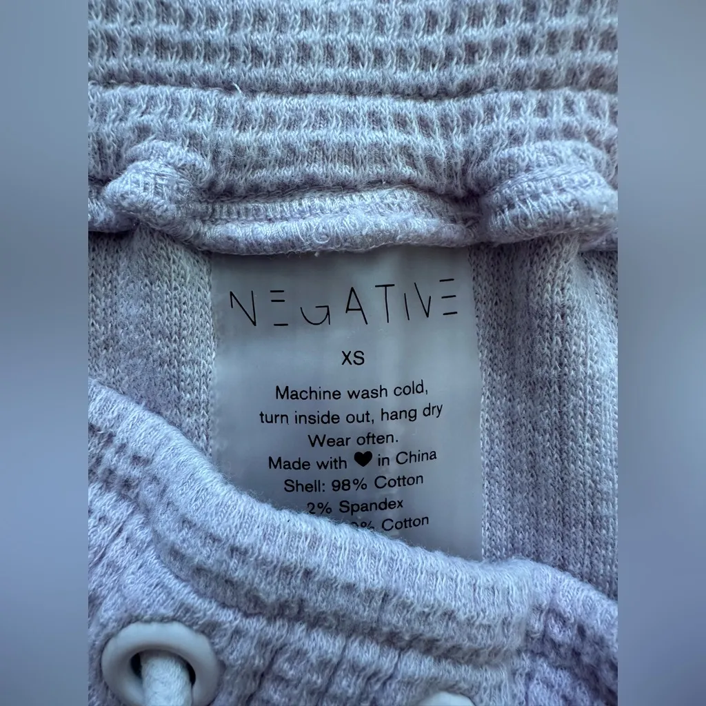 Negative Waffle Knit Track Pant and Deep V Top Set Lilac XS Pink - Image 5