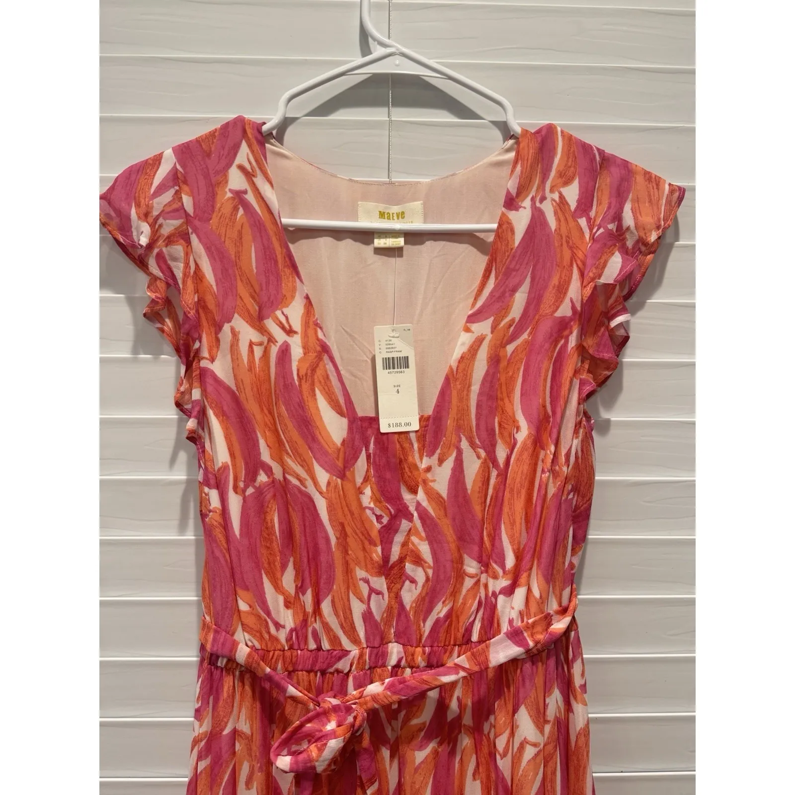 NEW $188‎ Maeve Banana Grove Dress Long Chiffon Romantic Summer Maxi Dress Sz 4 - Image 4